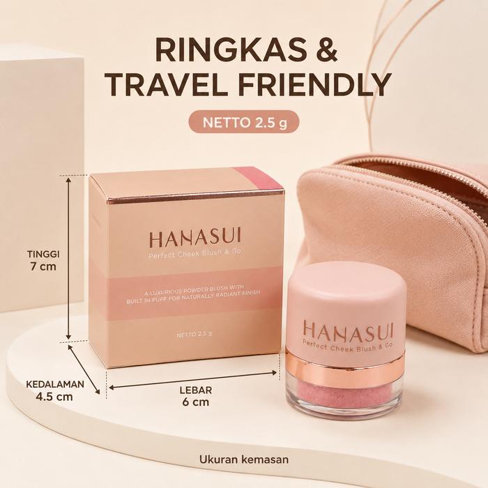 Hanasui Perfect Cheek Blush & Go - Blush Wajah 4 Pilihan Warna Natural