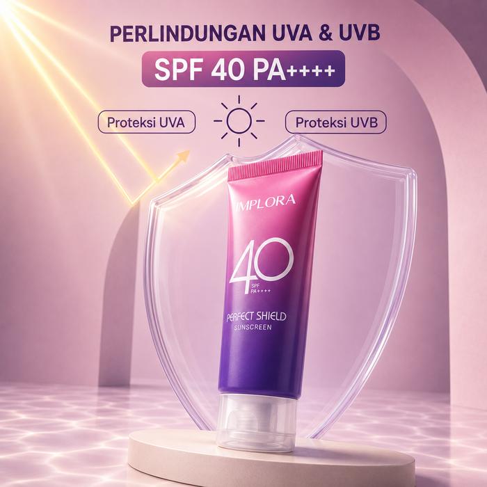 Implora Perfect Shield Sunscreen SPF 40 PA++++ 50ml - Hybrid Sunscreen No White Cast