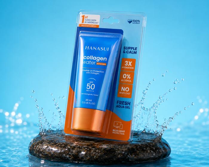 Hanasui Collagen Water Sunscreen SPF 50 PA++++ 30ml - Sunscreen Aqua Gel No White Cast