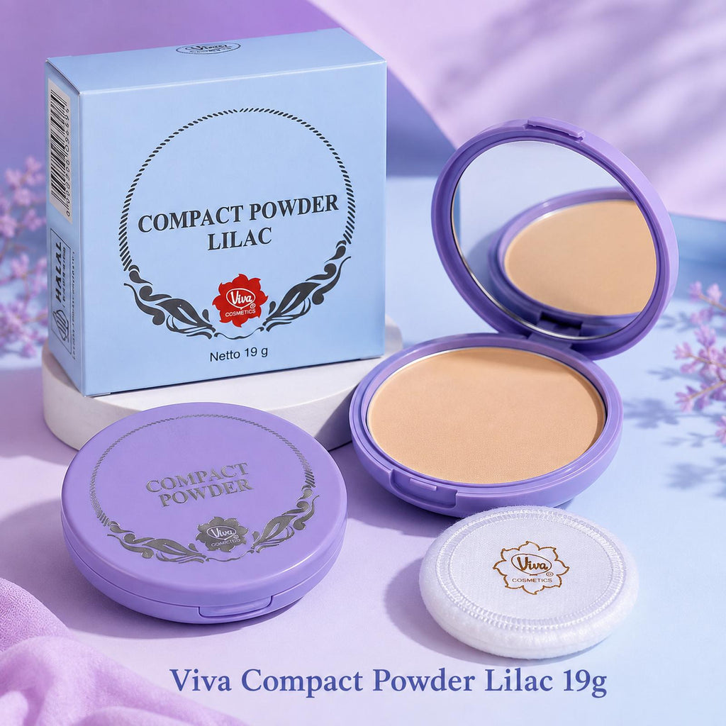 Viva Compact Powder Lilac 19g - Bedak Padat Wajah untuk Makeup Harian