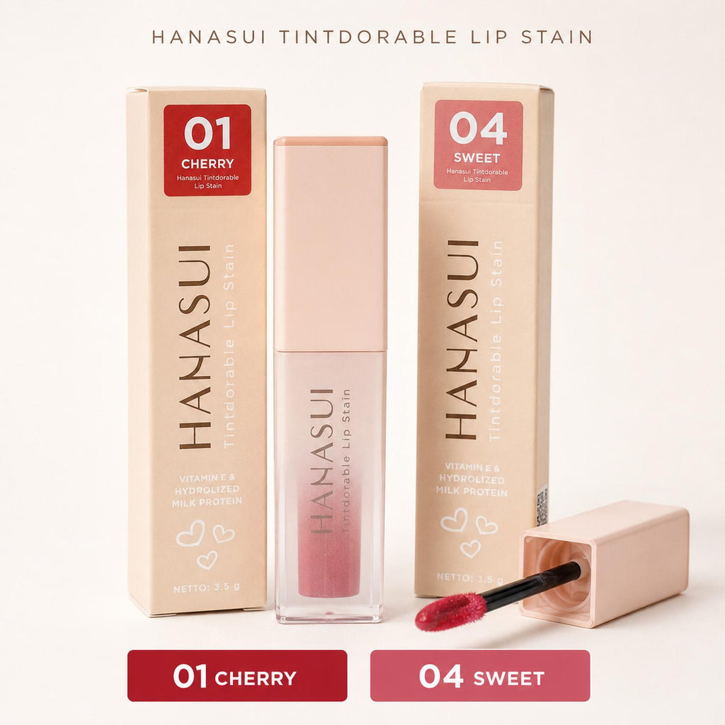 Hanasui Tintdorable Lip Stain 3.5g - Lip Tint 01 Cherry & 04 Sweet