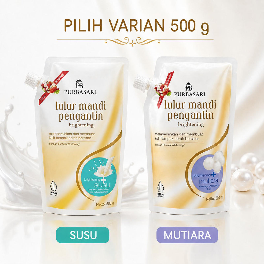 Purbasari Lulur Mandi Pengantin Brightening 500g - Lulur Body Scrub Susu & Mutiara
