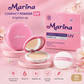 Marina Compact Powder UV Brighten Up 12g - Bedak Padat Wajah untuk Tampilan Cerah & Halus