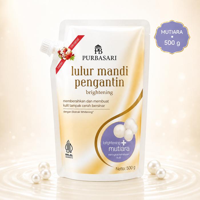 Purbasari Lulur Mandi Pengantin Brightening 500g - Lulur Body Scrub Susu & Mutiara