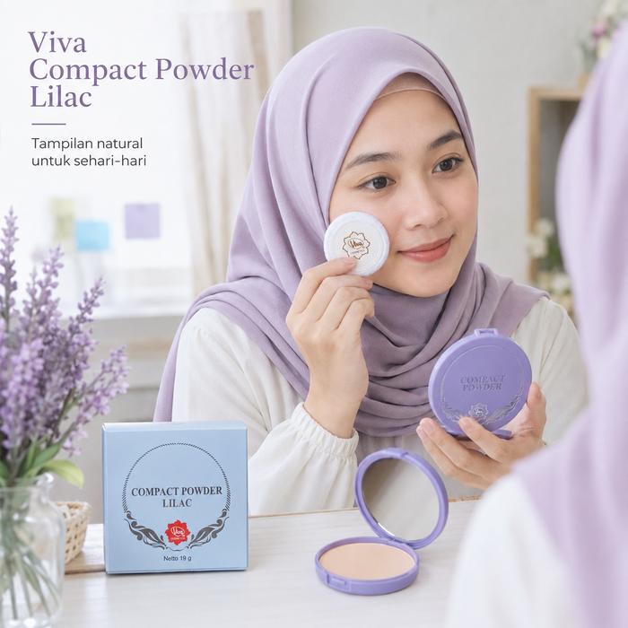 Viva Compact Powder Lilac 19g - Bedak Padat Wajah untuk Makeup Harian