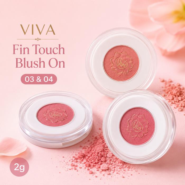 Viva Fin Touch Blush On 2g - Blush Wajah 03 Pink & 04 Peach Natural Finish