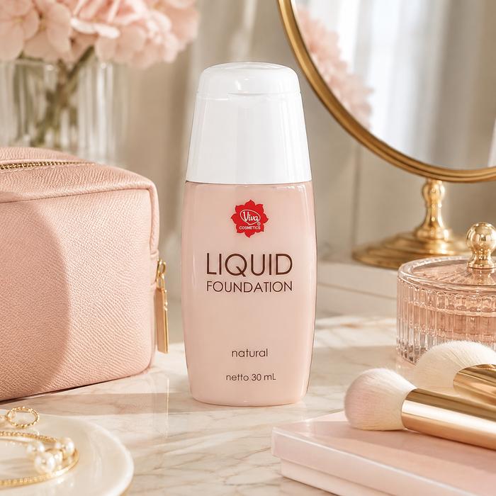 Viva Liquid Foundation Natural 30ml - Foundation Cair Natural Finish untuk Makeup Harian