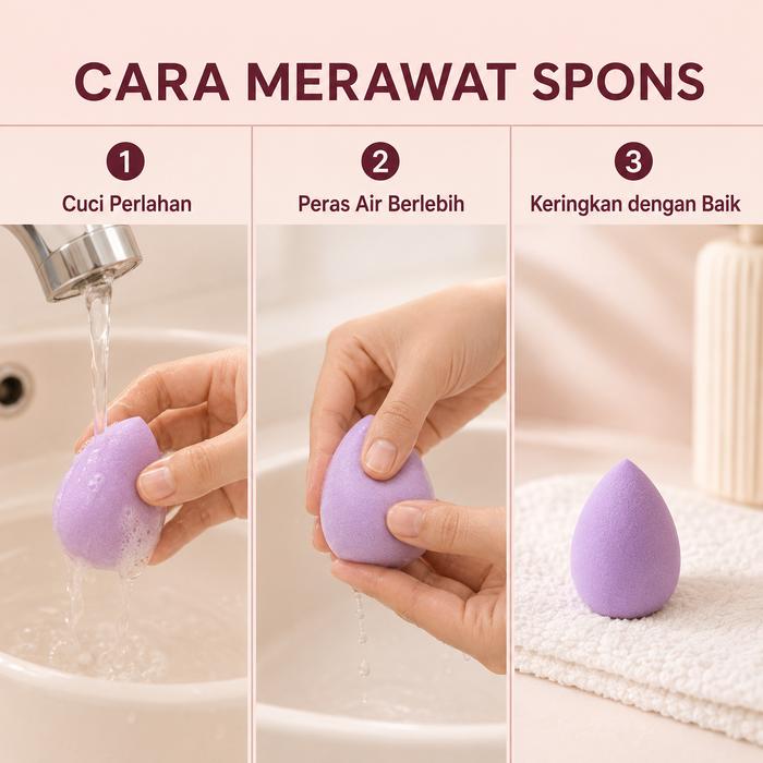Makeup Sponge Set 5pcs - Beauty Blender Beragam Bentuk untuk Base Makeup