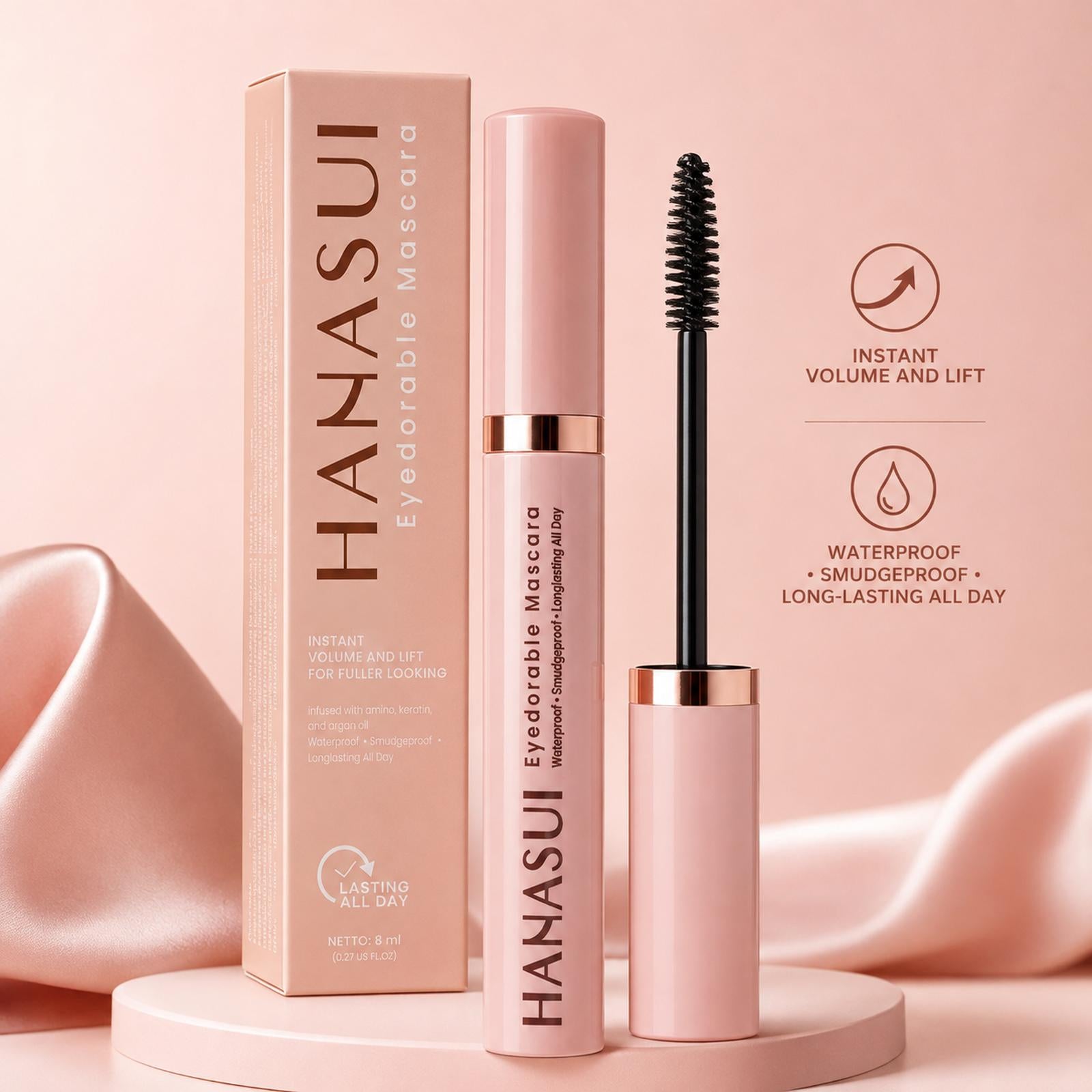 Hanasui Eyedorable Mascara Waterproof 8ml - Maskara Volume & Lift Smudgeproof